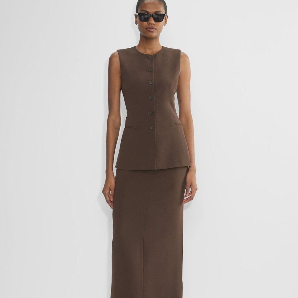 Aritzia Juris Vest Mocha Brown NWT Size 8 - Picture 3 of 7